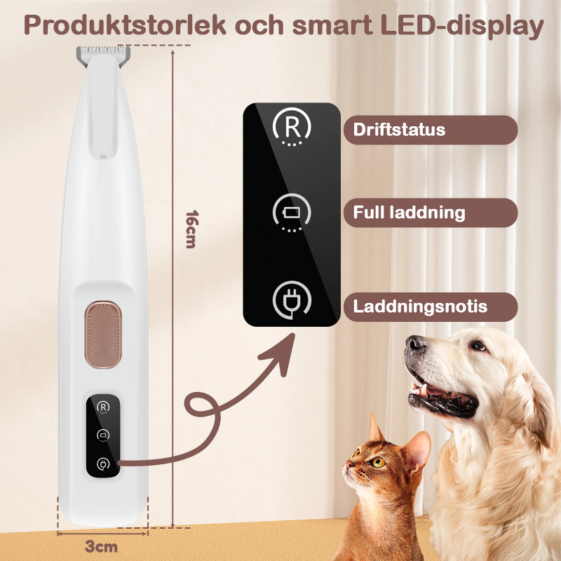 Hundtrimmer med LED Light - nytt lägre pris!