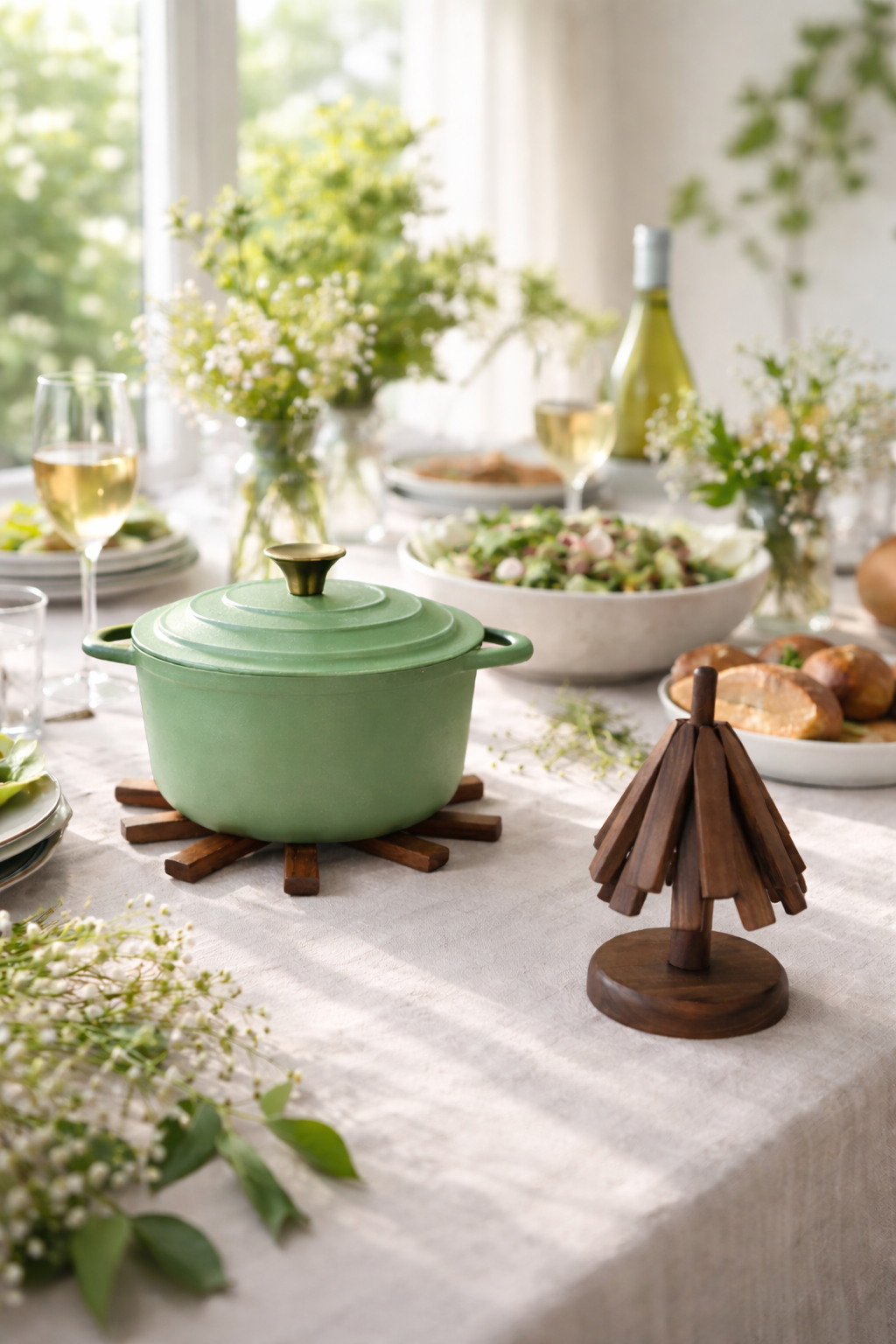 Nordisk Skogsro™ Handgjort träunderlägg för heta grytor